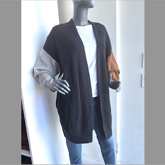 SPLENDID Collection Cashmere Open-Front Color-Blocked Cardigan EUC/sz L - Picture 6 of 12